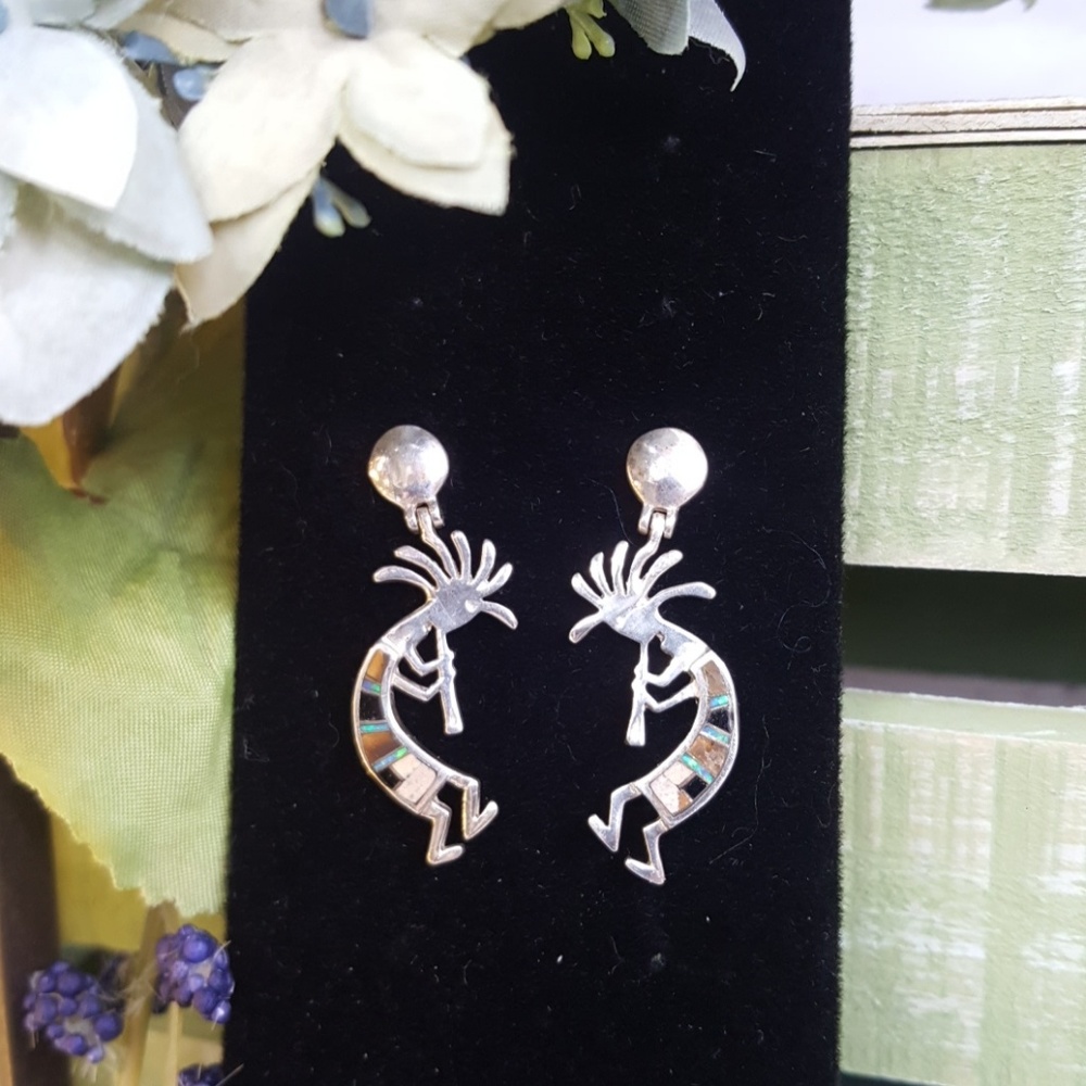 Native American Kokopelli Sterling Earrings
